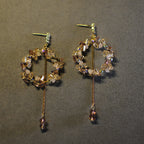 Crystal Beaded Drop Earrings — Romantic Bridal Luxury