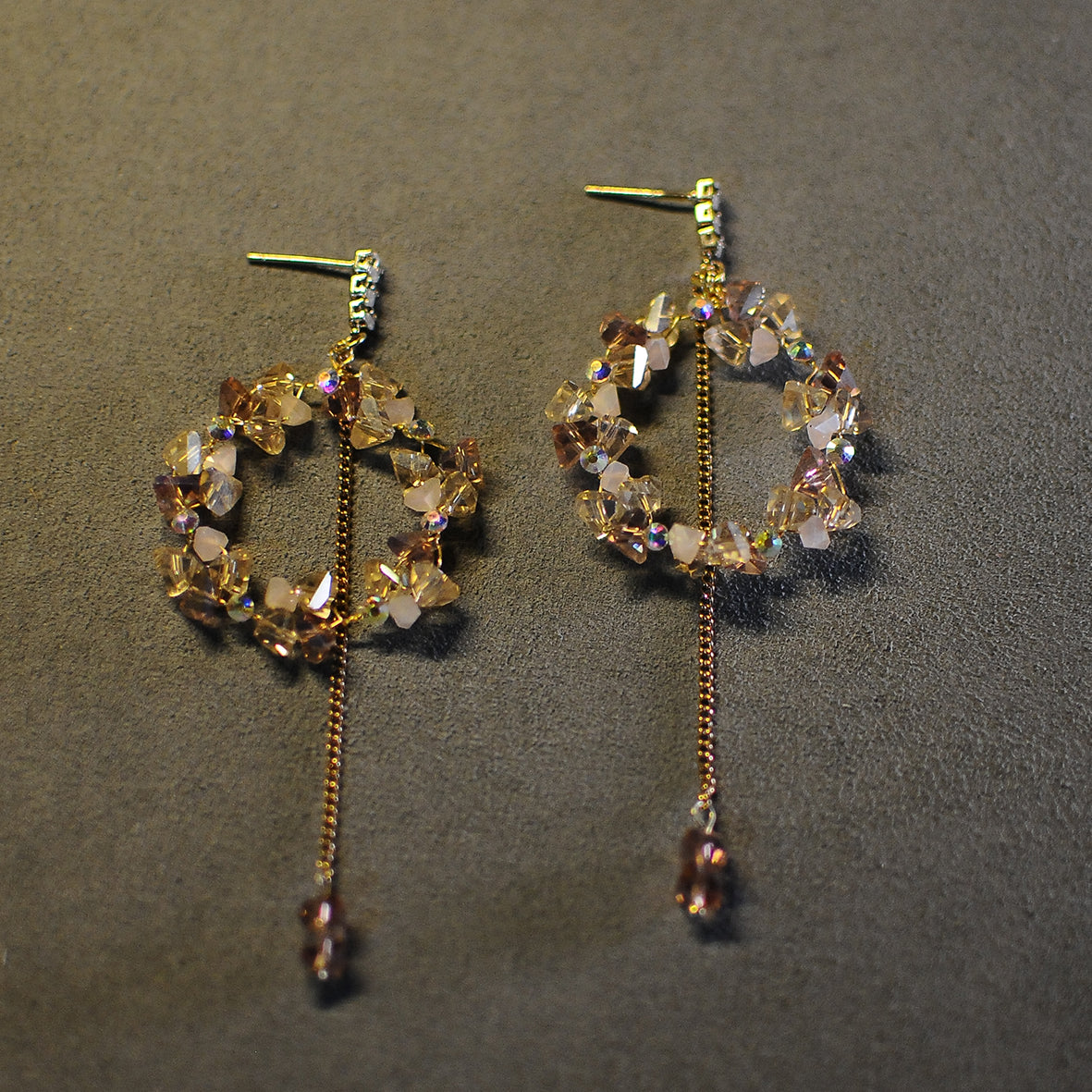 Crystal Beaded Drop Earrings — Romantic Bridal Luxury