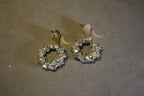 Sparkling earrings/Ice Blue Crystal Wreath Drop Earrings