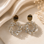 Sparkling earrings/Ice Blue Crystal Wreath Drop Earrings